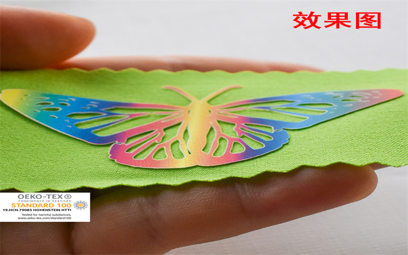 渐变效果硅胶烫标 反光硅胶立体烫标 透明底彩色蝴蝶标 多色烫标