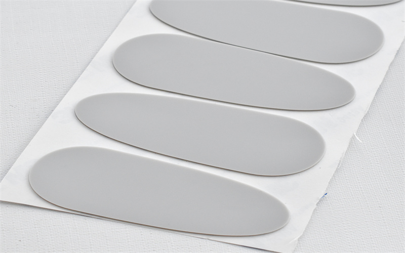 灰色半圆形硅胶防滑垫 3M自粘防滑脚垫 高粘背胶硅胶垫片